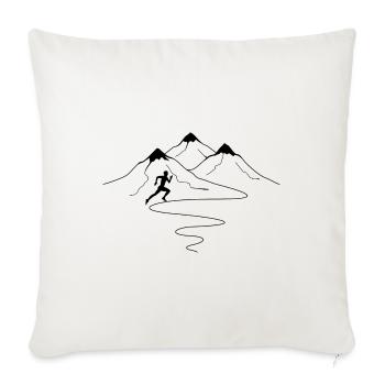 Mountain path curves and runs - (2) - Sofa pillowcase 17,3'' x 17,3'' (45 x 45 cm) - natural white - Front