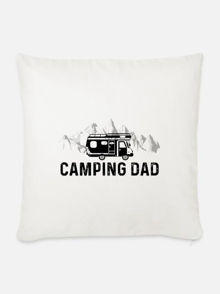 Camping Vati - - Sofakissenbezug 45 x 45 cm - Naturweiß