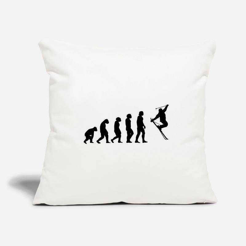Evolution and Skiing - (2) Sofa pillowcase 17,3'' x 17,3'' (45 x 45 cm)