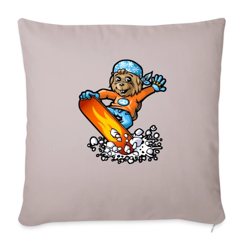 Marmotte Snowboard Fun - Housse de coussin décorative 45 x 45 cm