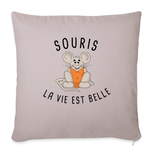 T-shirt Souris : La Vie est Belle ! - Housse de coussin décorative 45 x 45 cm