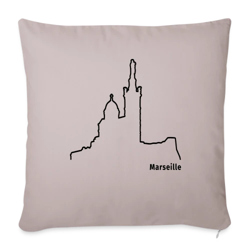 Skyline Marseille Bonne Mère - Housse de coussin décorative 45 x 45 cm