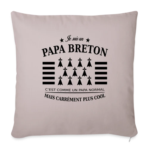 T-shirt Papa Breton Authentique - Housse de coussin décorative 45 x 45 cm