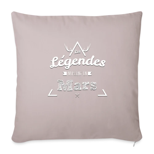 T-shirt Les Légendes naissent en Mars - Cadeau Anniversaire - Housse de coussin décorative 45 x 45 cm