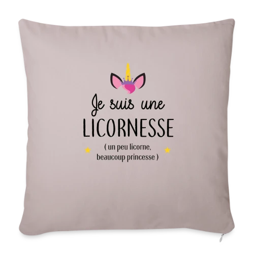 T-shirt Licornesse : Moitié Licorne, Moitié Princesse - Housse de coussin décorative 45 x 45 cm