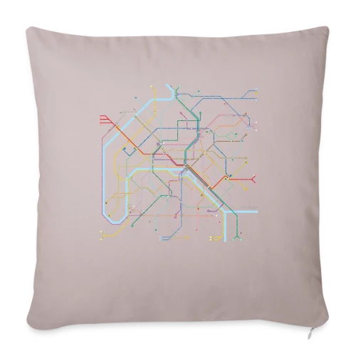 Plan Métro Paris Coloré - Housse de coussin décorative 45 x 45 cm