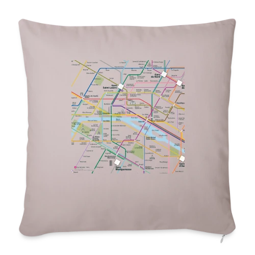Plan Métro Parisien - Housse de coussin décorative 45 x 45 cm