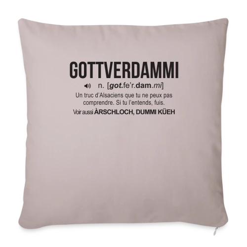 Gottverdammi Définition Alsace - Housse de coussin décorative 45 x 45 cm