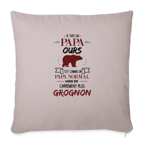T-shirt Papa Ours Grognon - Housse de coussin décorative 45 x 45 cm