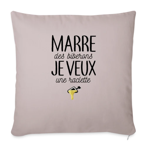 Bébé Gourmand : Marre des Biberons, Je Veux une Raclette ! - Housse de coussin décorative 45 x 45 cm