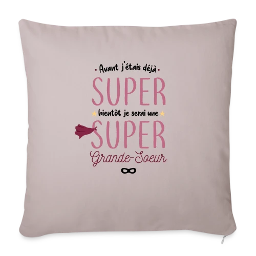 Bientôt Grande Sœur Super Héros - Housse de coussin décorative 45 x 45 cm