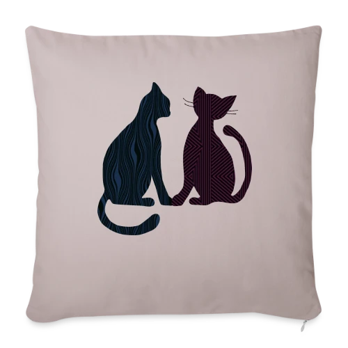 Amour Félin - Housse de coussin décorative 45 x 45 cm