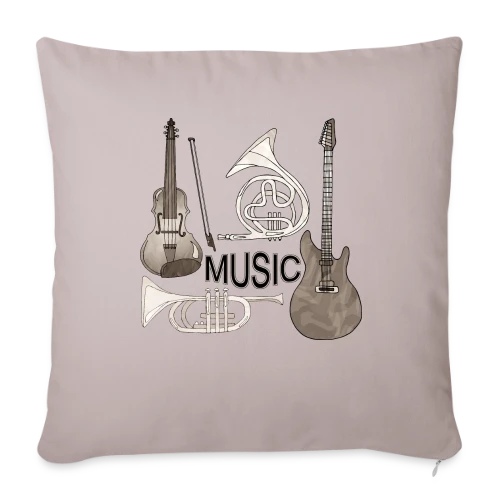 Passion Musique : Instruments & Guitare - Housse de coussin décorative 45 x 45 cm