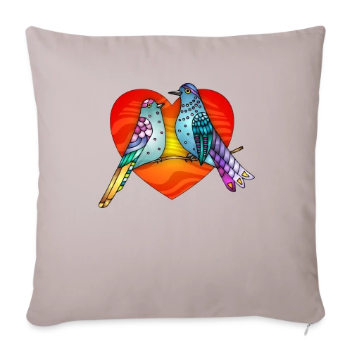 Envol Poétique des Oiseaux - Housse de coussin décorative 45 x 45 cm