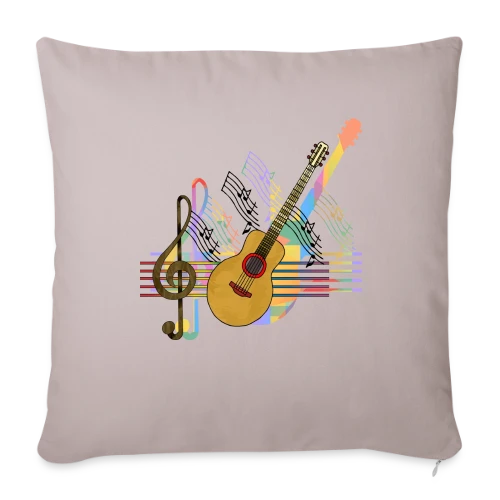 Passion Guitare - Housse de coussin décorative 45 x 45 cm