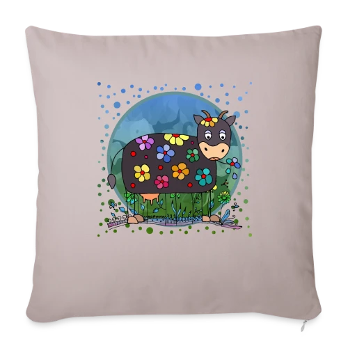 La Vache Mignonne - Housse de coussin décorative 45 x 45 cm