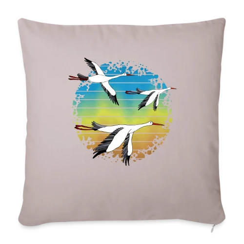 Cigogne Élégante - Housse de coussin décorative 45 x 45 cm
