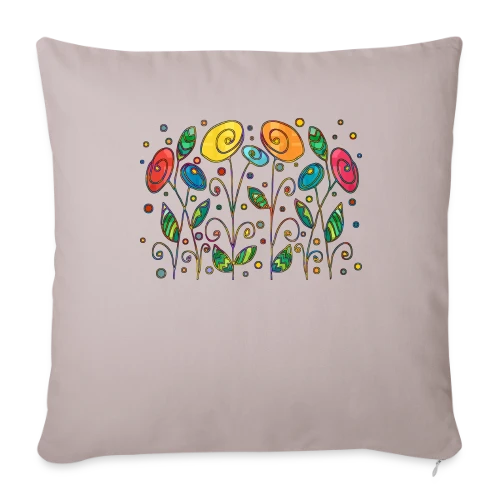 Fleurs Éclatantes - Housse de coussin décorative 45 x 45 cm
