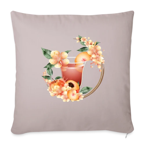 Cocktail Pêche en Fleurs: Douceur Estivale - Housse de coussin décorative 45 x 45 cm