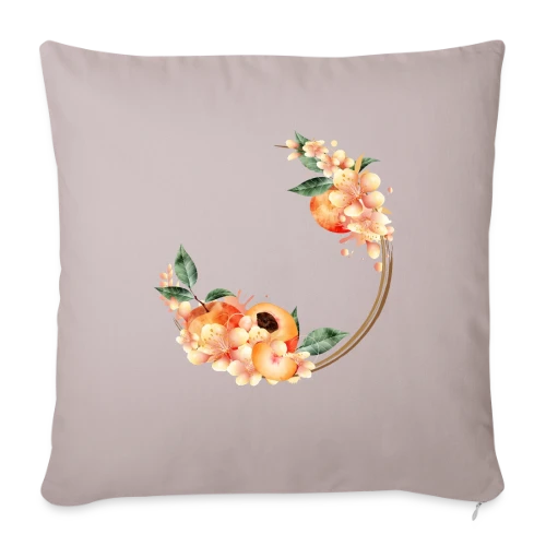 Pêche et Fleur en Couronne Tendance - Housse de coussin décorative 45 x 45 cm