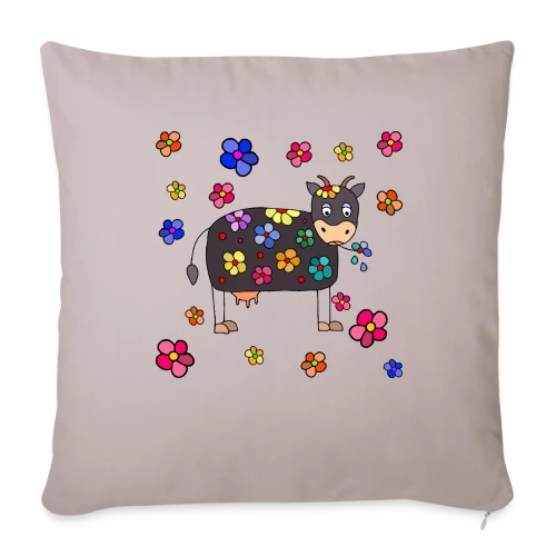 La Vache Stylée - Housse de coussin décorative 45 x 45 cm