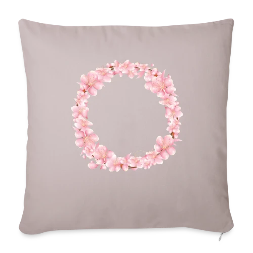 Couronne Florale Rosée : L'Éclat du Printemps - Housse de coussin décorative 45 x 45 cm