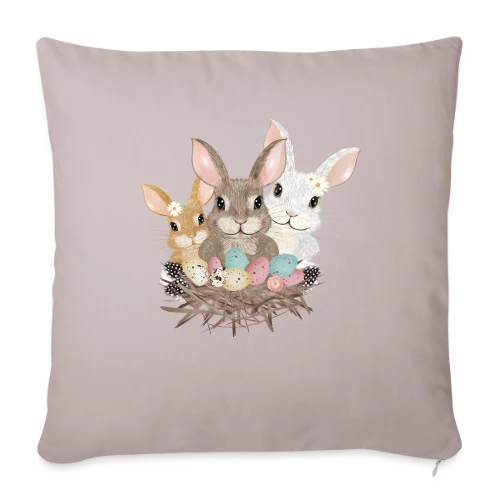 Famille de Lapins de Pâques Pastel Adorables - Housse de coussin décorative 45 x 45 cm
