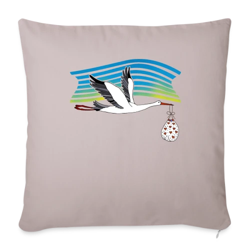 Cigogne Majestueuse - Housse de coussin décorative 45 x 45 cm