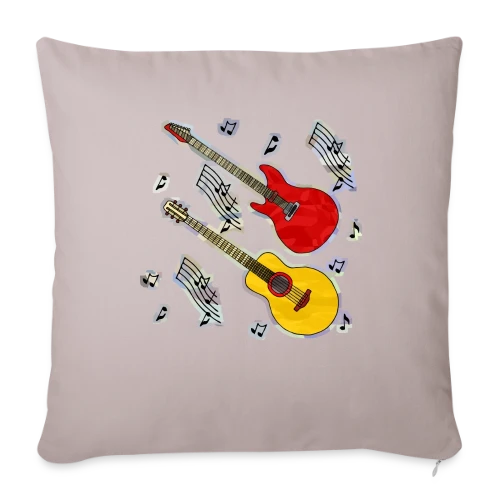 Mélodie Guitare Vintage - Housse de coussin décorative 45 x 45 cm