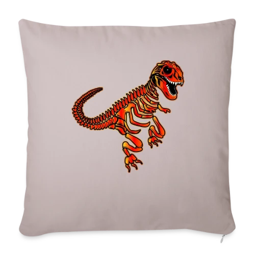 T-Rex Fossile Rouge Éclatant - Housse de coussin décorative 45 x 45 cm