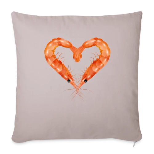 Cœur de Crevettes Roses - Housse de coussin décorative 45 x 45 cm