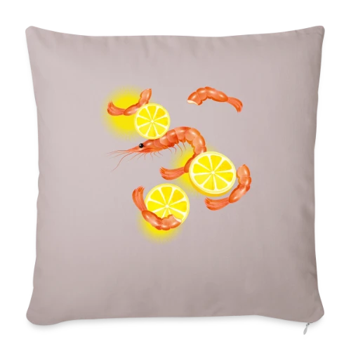 Crevettes et Citron Frais - Housse de coussin décorative 45 x 45 cm