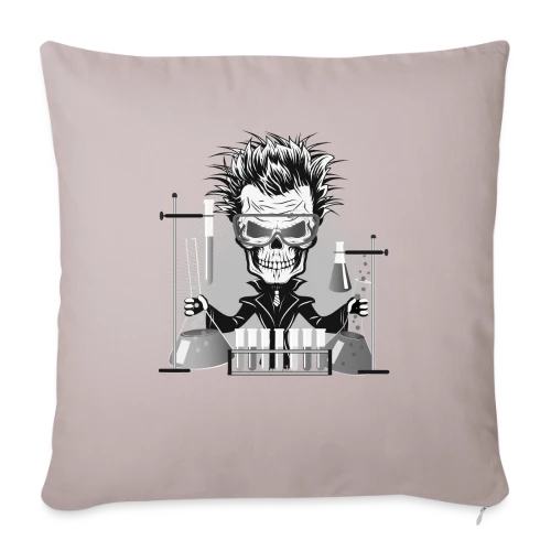Crâne Scientifique Déjanté au Labo - Housse de coussin décorative 45 x 45 cm