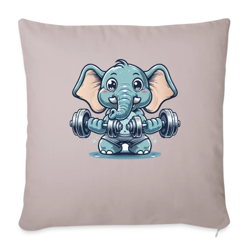 L'Éléphant Sportif Rigolo - Housse de coussin décorative 45 x 45 cm