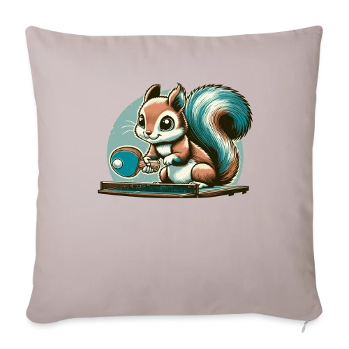 L'Écureuil Champion de Ping-Pong Cartoon - Housse de coussin décorative 45 x 45 cm
