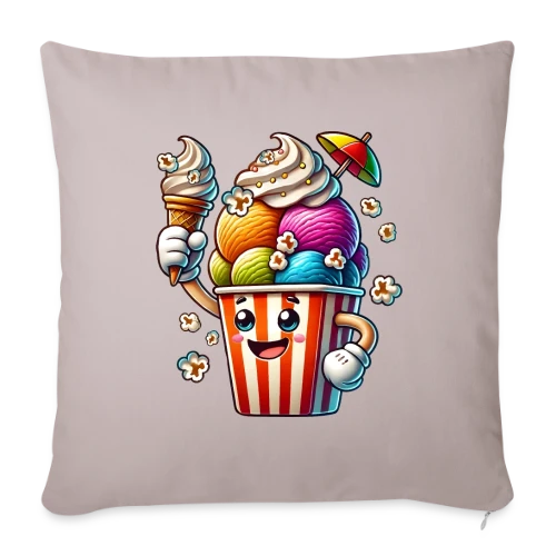 T-Shirt Glace Comic : Fun, Fraîcheur Estivale & Gourmandise - Housse de coussin décorative 45 x 45 cm