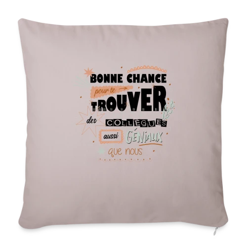T-shirt Humour Départ Collègues : "Bonne Chance Pour Trouver Mieux !" - Housse de coussin décorative 45 x 45 cm