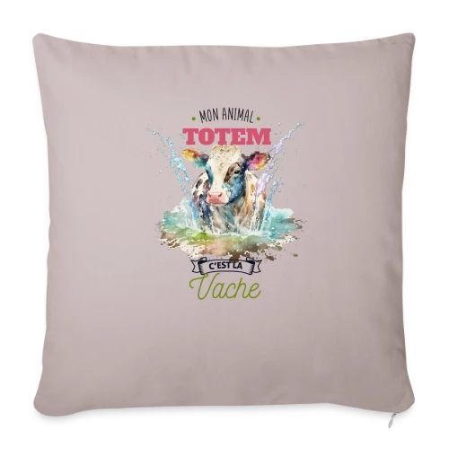 Ma Vache, Mon Animal Totem Humour - Housse de coussin décorative 45 x 45 cm