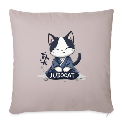 JUDOCAT: Le chat manga judoka - Housse de coussin décorative 45 x 45 cm