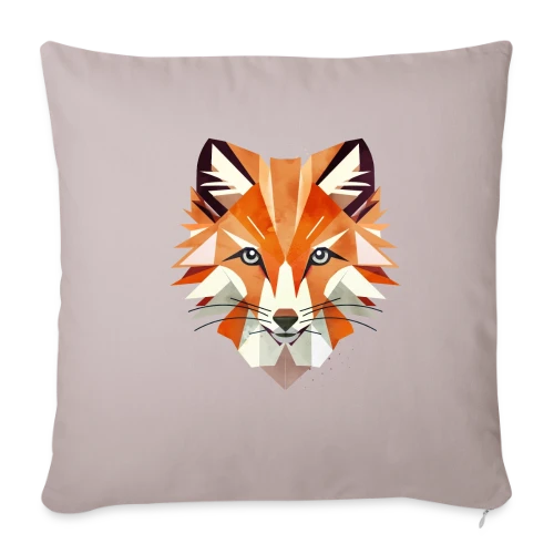 Renard Géométrique Éclatant - Housse de coussin décorative 45 x 45 cm