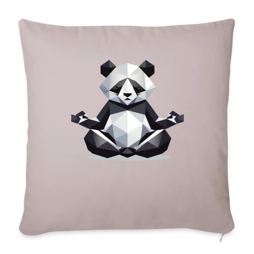Panda Zen Géométrique : Harmonie Minimaliste - Housse de coussin décorative 45 x 45 cm