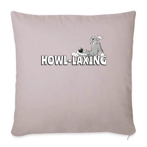Loup qui pète - Humour animalier cartoon - Housse de coussin décorative 45 x 45 cm