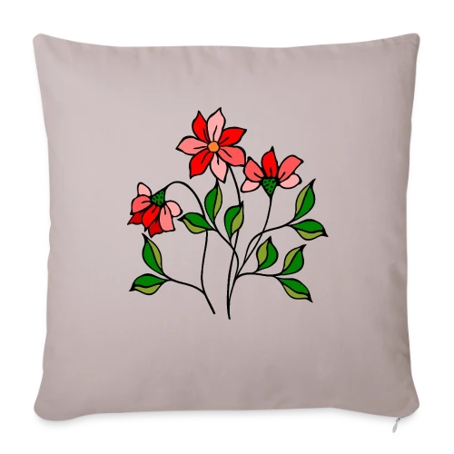 Fleurs Épanouies - Housse de coussin décorative 45 x 45 cm