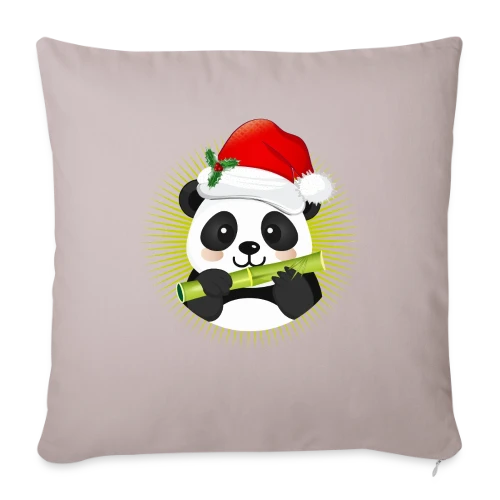 Panda Festif de Noël - Housse de coussin décorative 45 x 45 cm