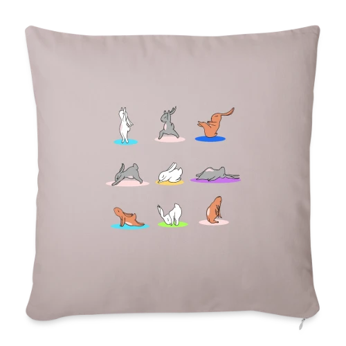 T-Shirt Lapin Yoga: Joyeuses Pâques Zen - Housse de coussin décorative 45 x 45 cm