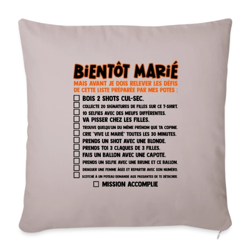 Défis EVG Futur Marié - Housse de coussin décorative 45 x 45 cm