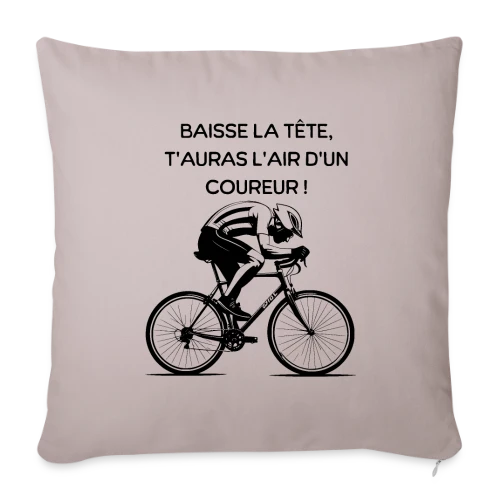Cyclisme Humour - Design Minimaliste Vélo - Housse de coussin décorative 45 x 45 cm