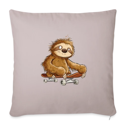 Paresseux Skateboarder Cartoon - Relax et Style - Housse de coussin décorative 45 x 45 cm
