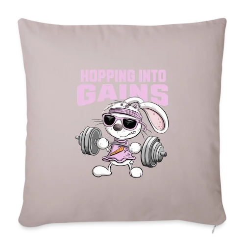 Lapin Musculation - Puissance Carottes - Housse de coussin décorative 45 x 45 cm
