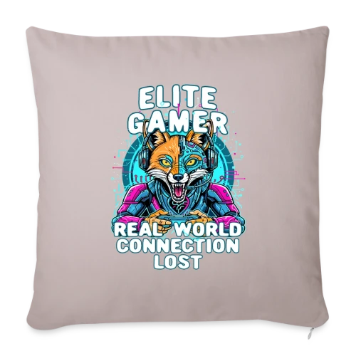 Élite Gamer : Connexion Fox Humour Geek - Housse de coussin décorative 45 x 45 cm